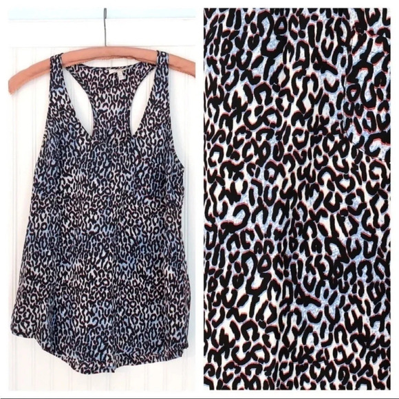 Joie Silk Electric Leopard Drew Racerback Tank Top Blouse Size XS - Picture 1 of 4